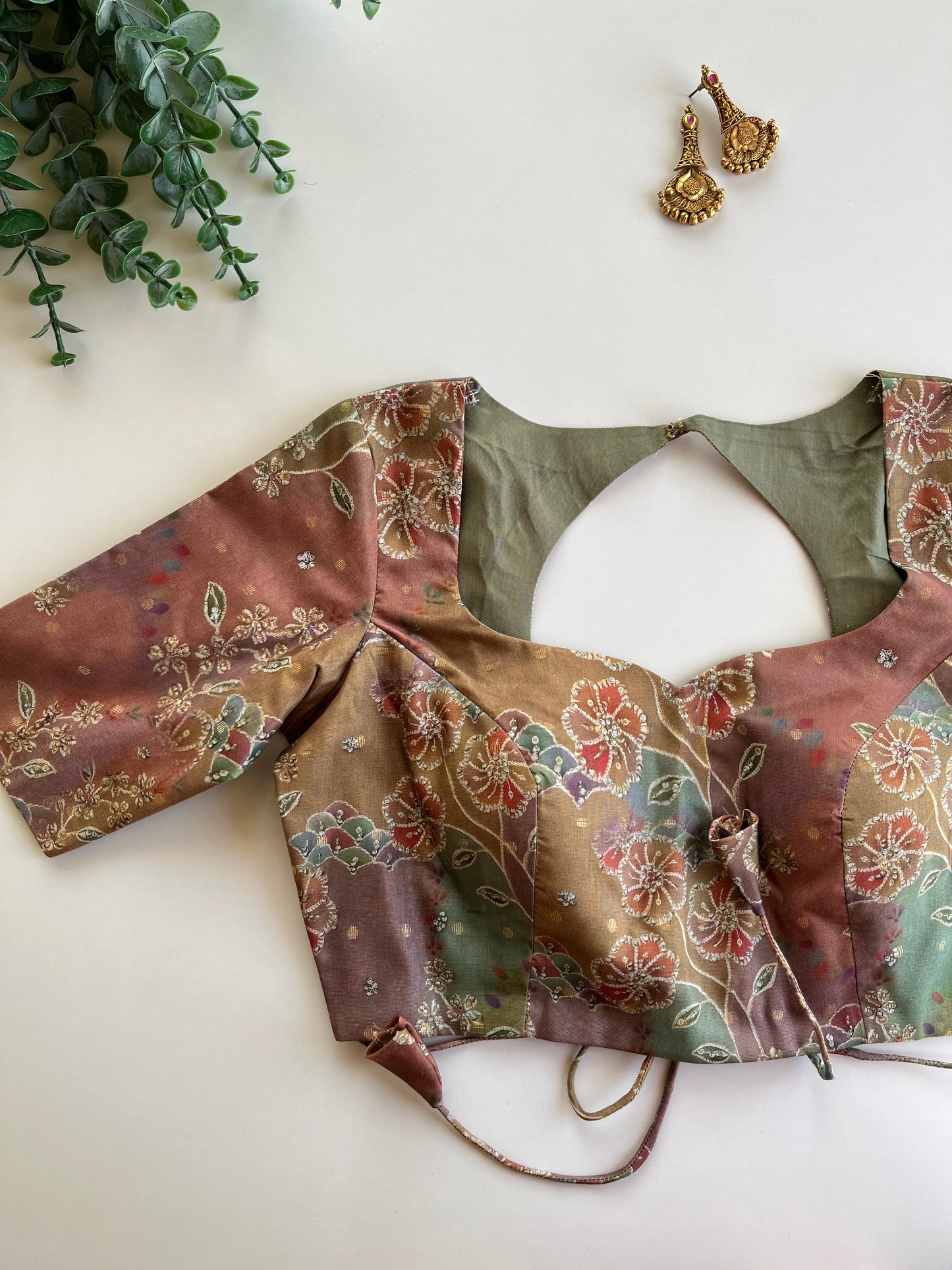 Nude Brown Organza Blouse