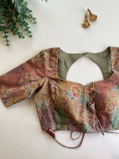 Nude Brown Organza Blouse