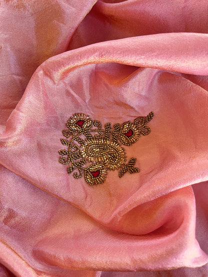 Tissue Blush pink Saree Blouse