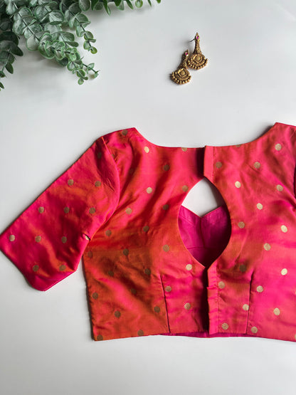 Peach Pink Polka Blouse