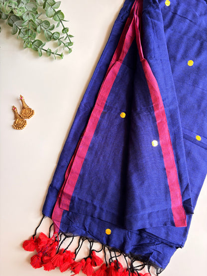 Navy Blue Chumki Saree