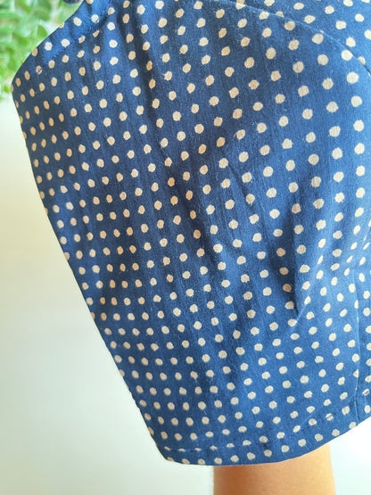 Indigo Polka Blouse