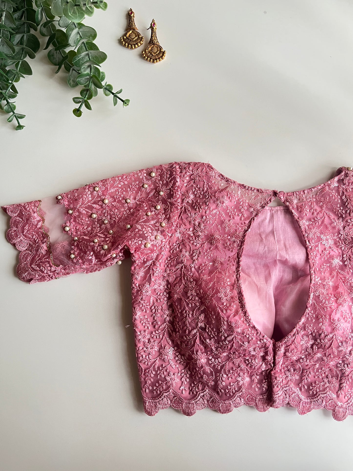 Blush Pink Embroidered Blouse