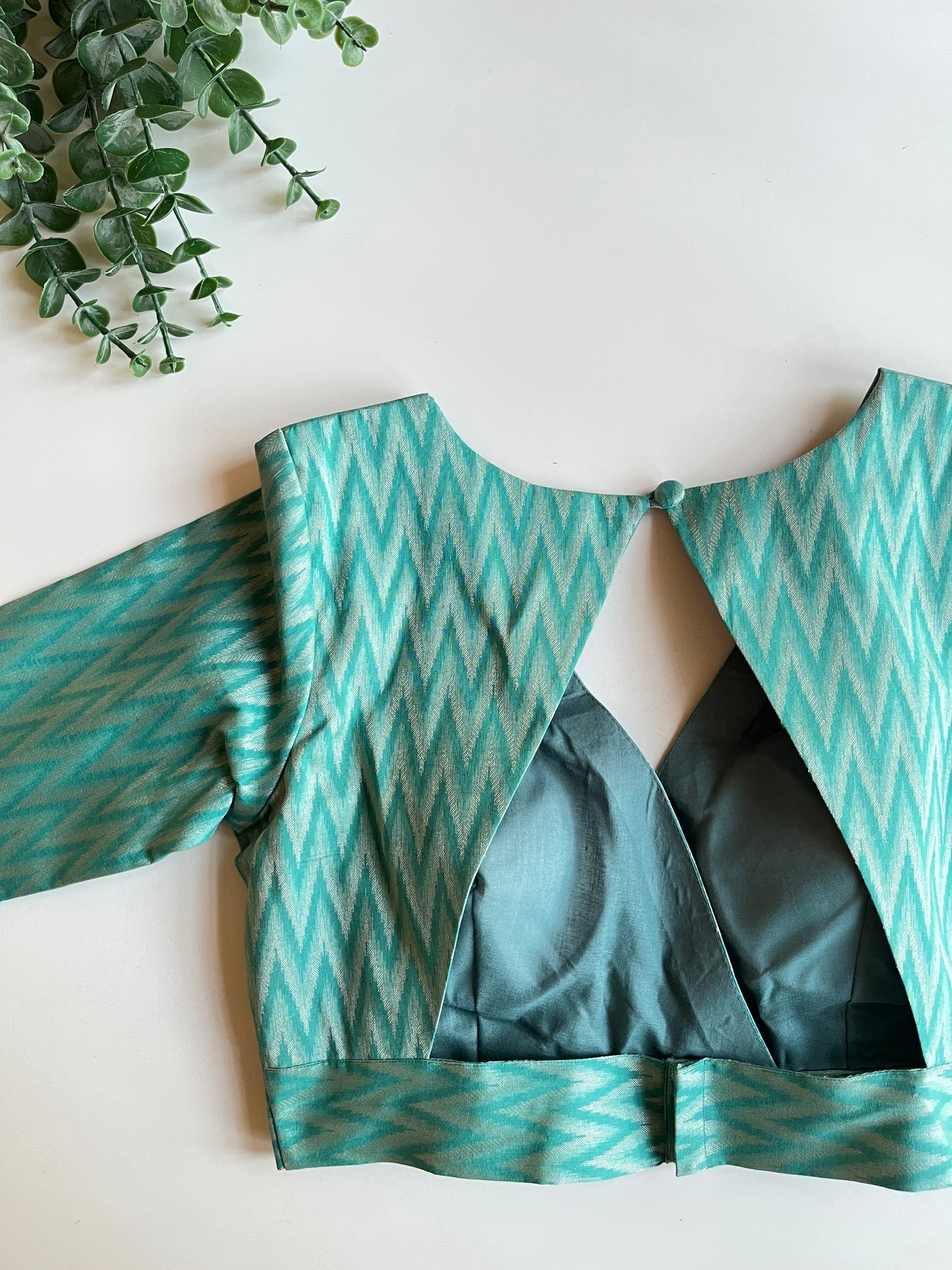 Blue Brocade Blouse