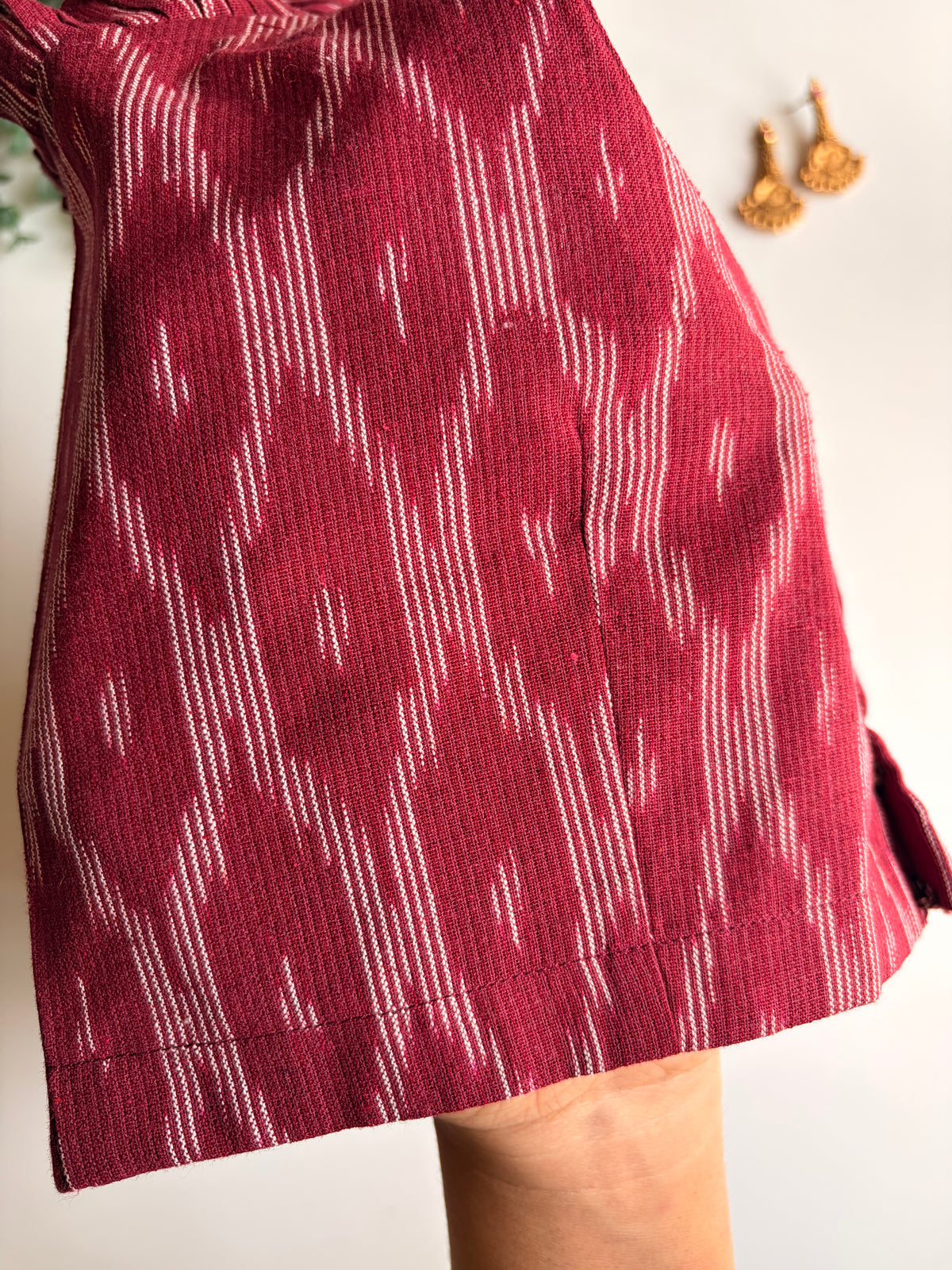 Maroon Ikkat Blouse