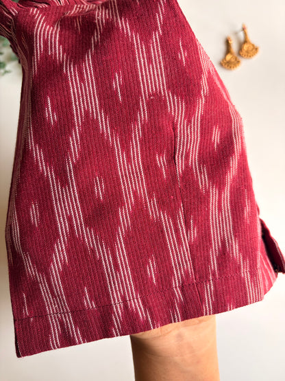 Maroon Ikkat Blouse