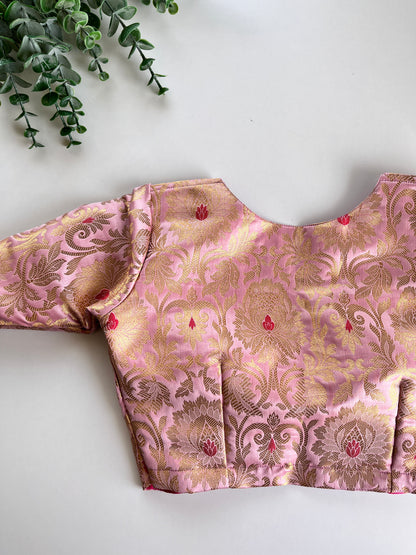 Pastel Pink Banaras Blouse