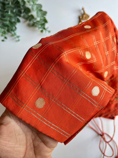 Orange Check Blouse