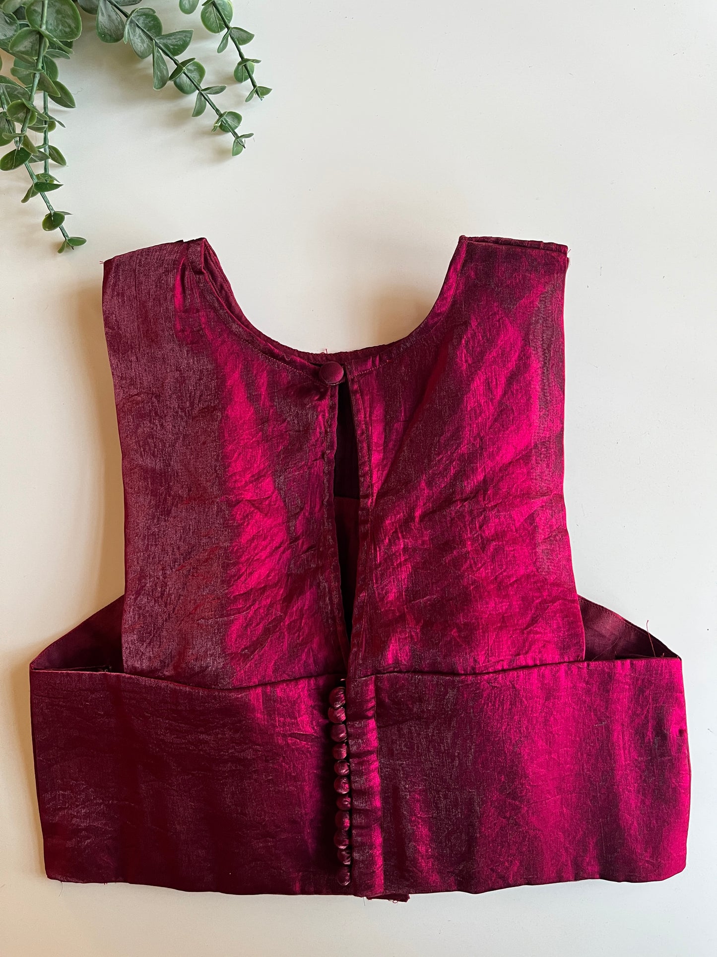 Wine Red Pintuck Blouse