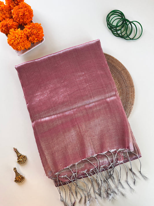 Mauve Tissue Silk Saree