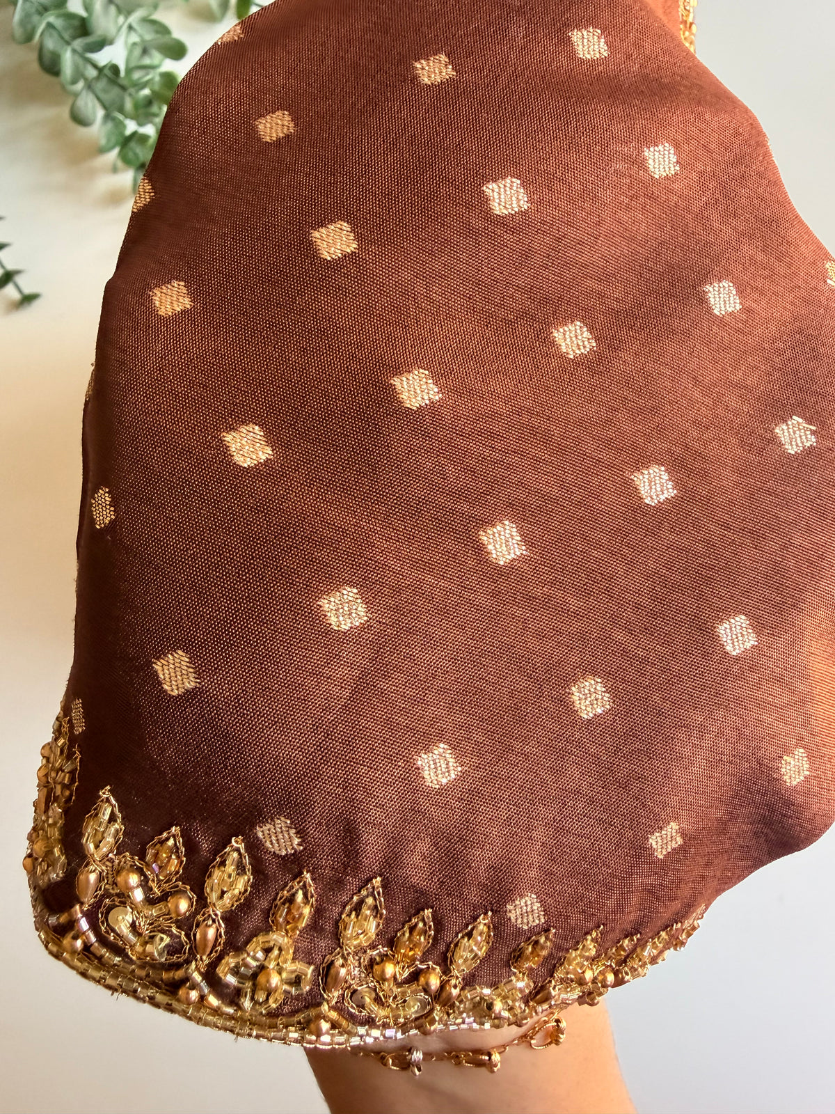 Chocolate Brown Handworked Blouse
