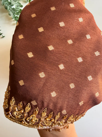 Chocolate Brown Handworked Blouse