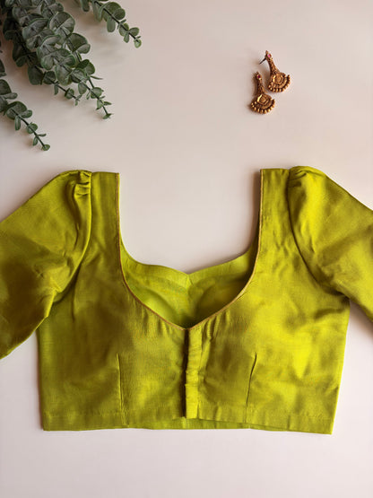 Parrot Green Handwork Blouse
