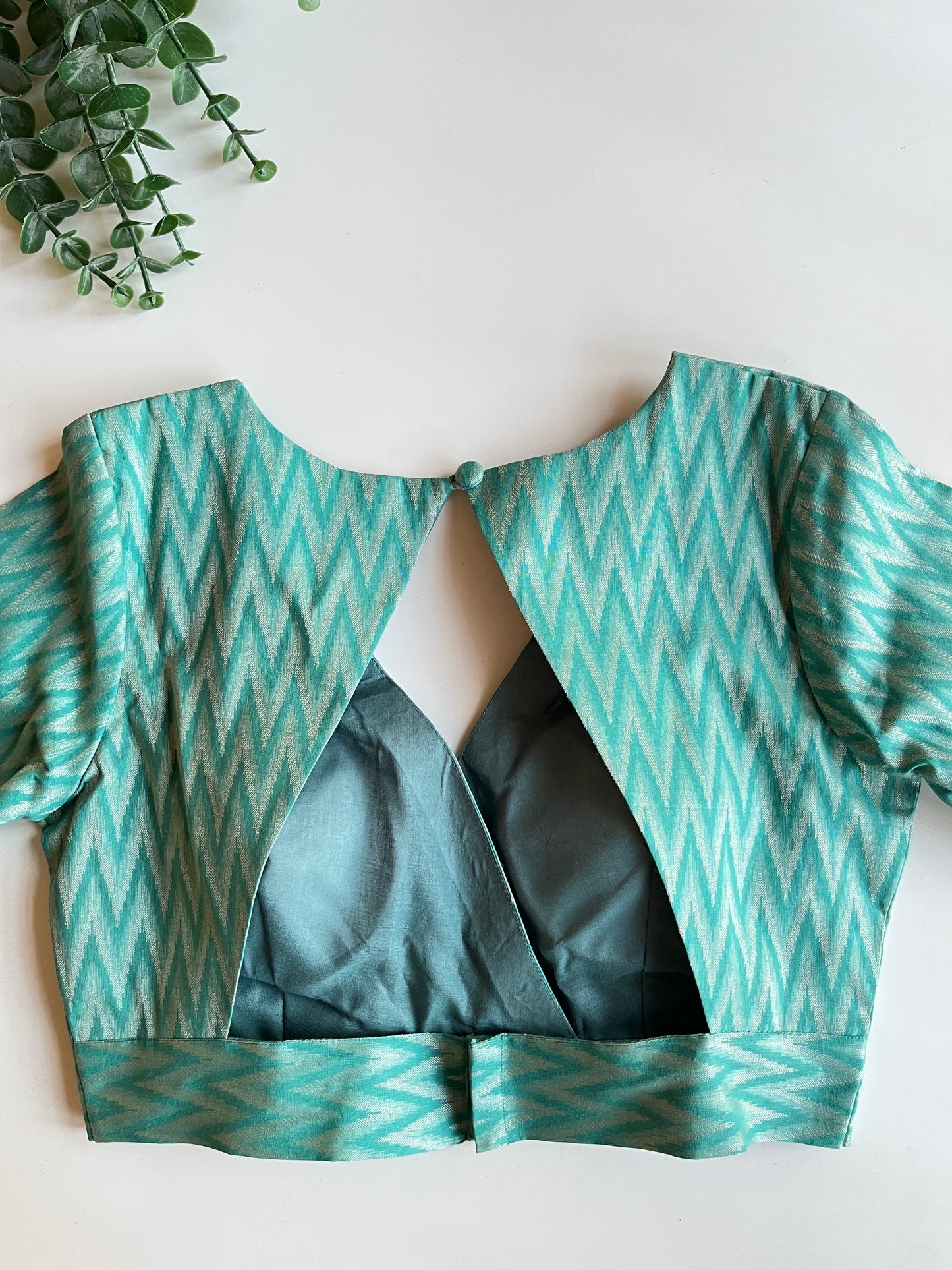 Blue Brocade Blouse