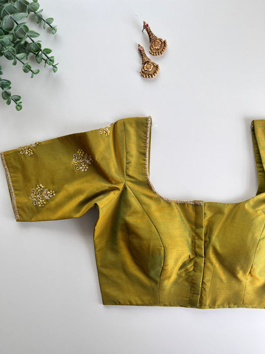 Mehendi Green Handwork Blouse