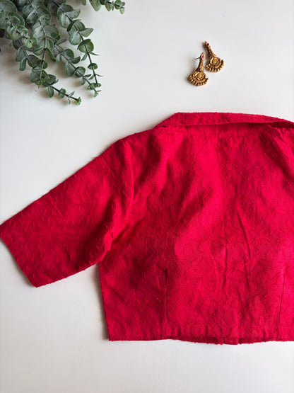 Red Collar Blouse