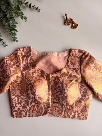 Peach Banaras Blouse
