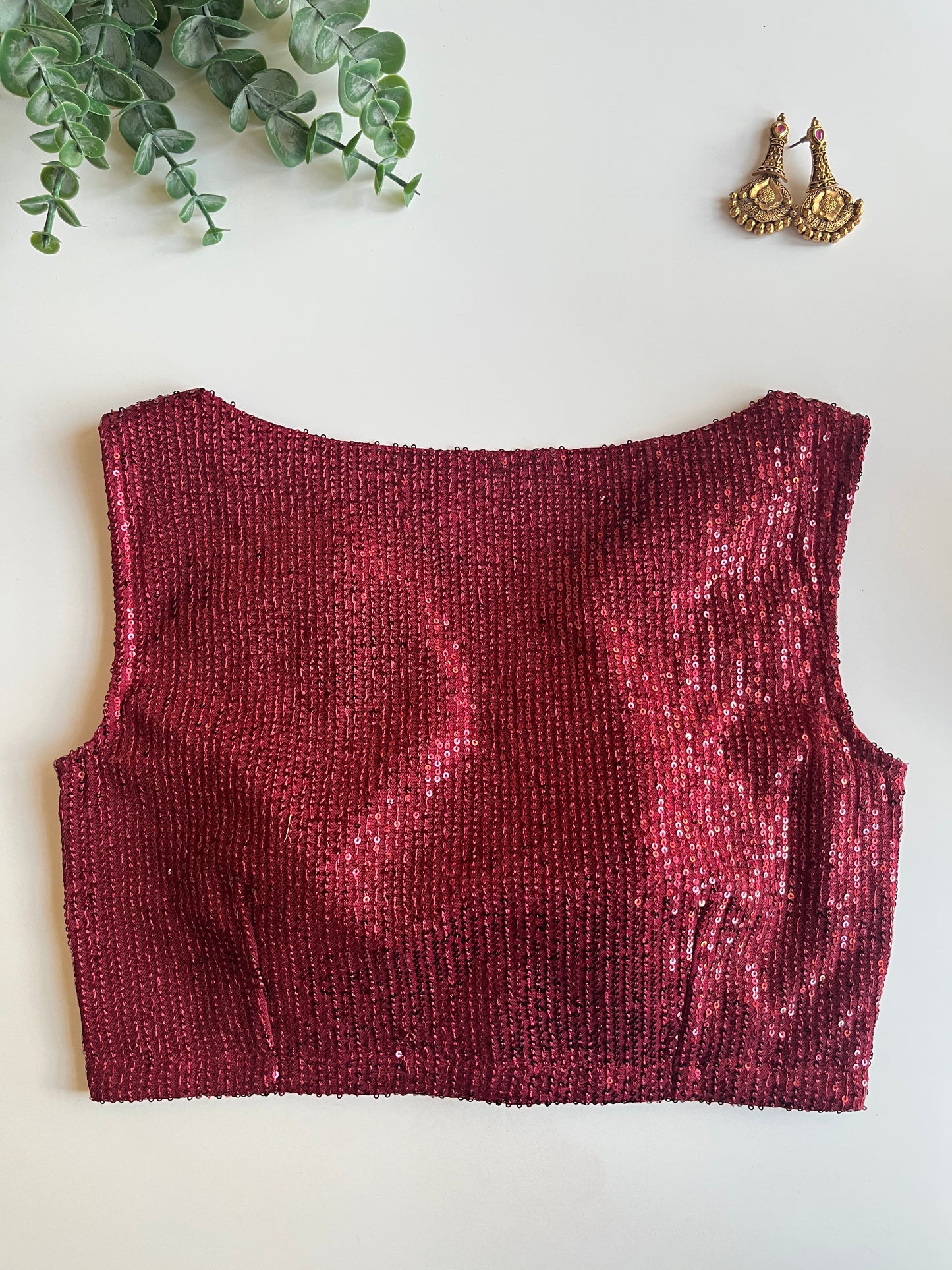 Maroon Sequence Blouse