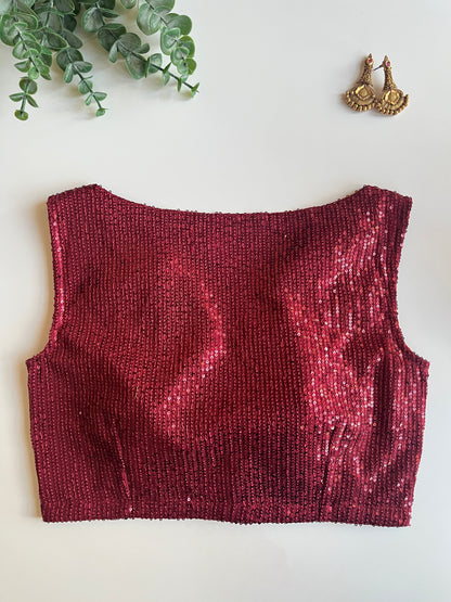 Maroon Sequence Blouse