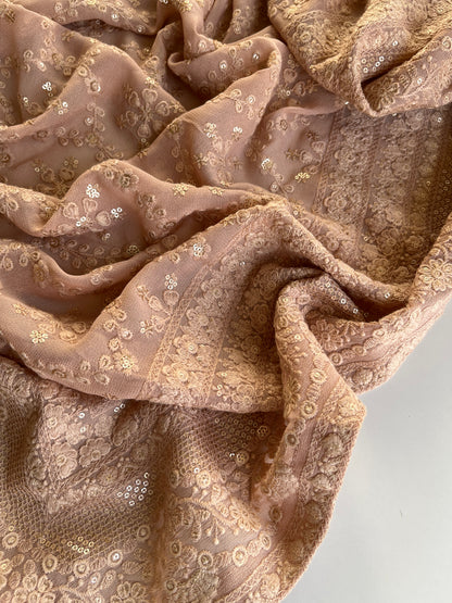 Light Nude Chikankari Saree