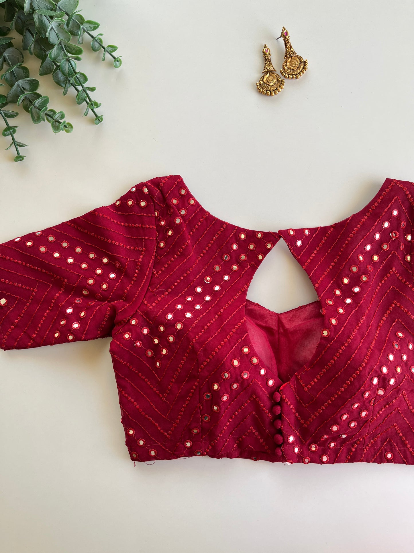 Ruby Red Mirror Blouse