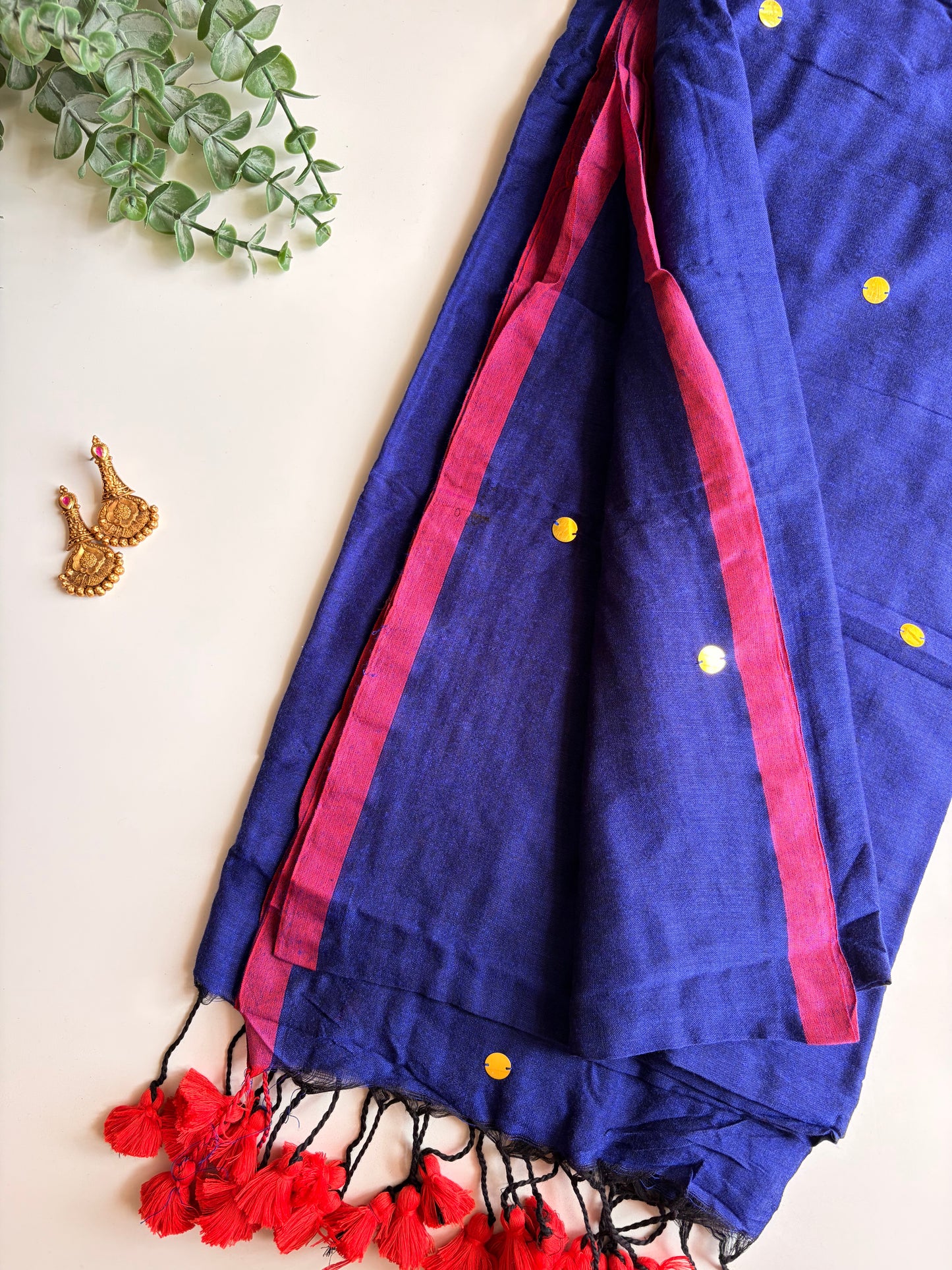 Navy Blue Chumki Saree