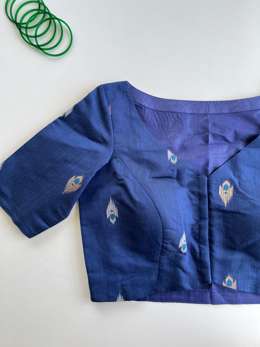 Navy Chanderi Blouse