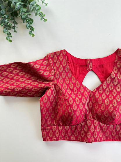 Red Brocade Blouse