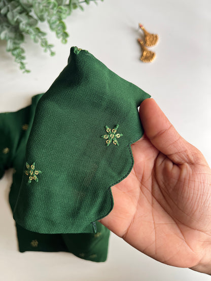 Green Scallop Blouse