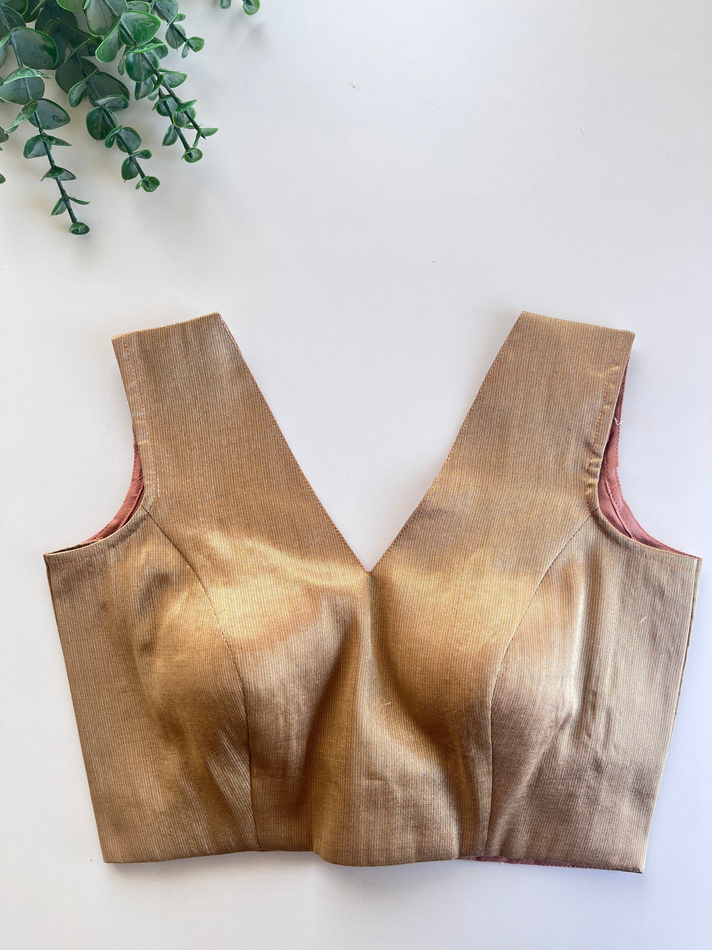 Basic Golden Sleeveless Blouse