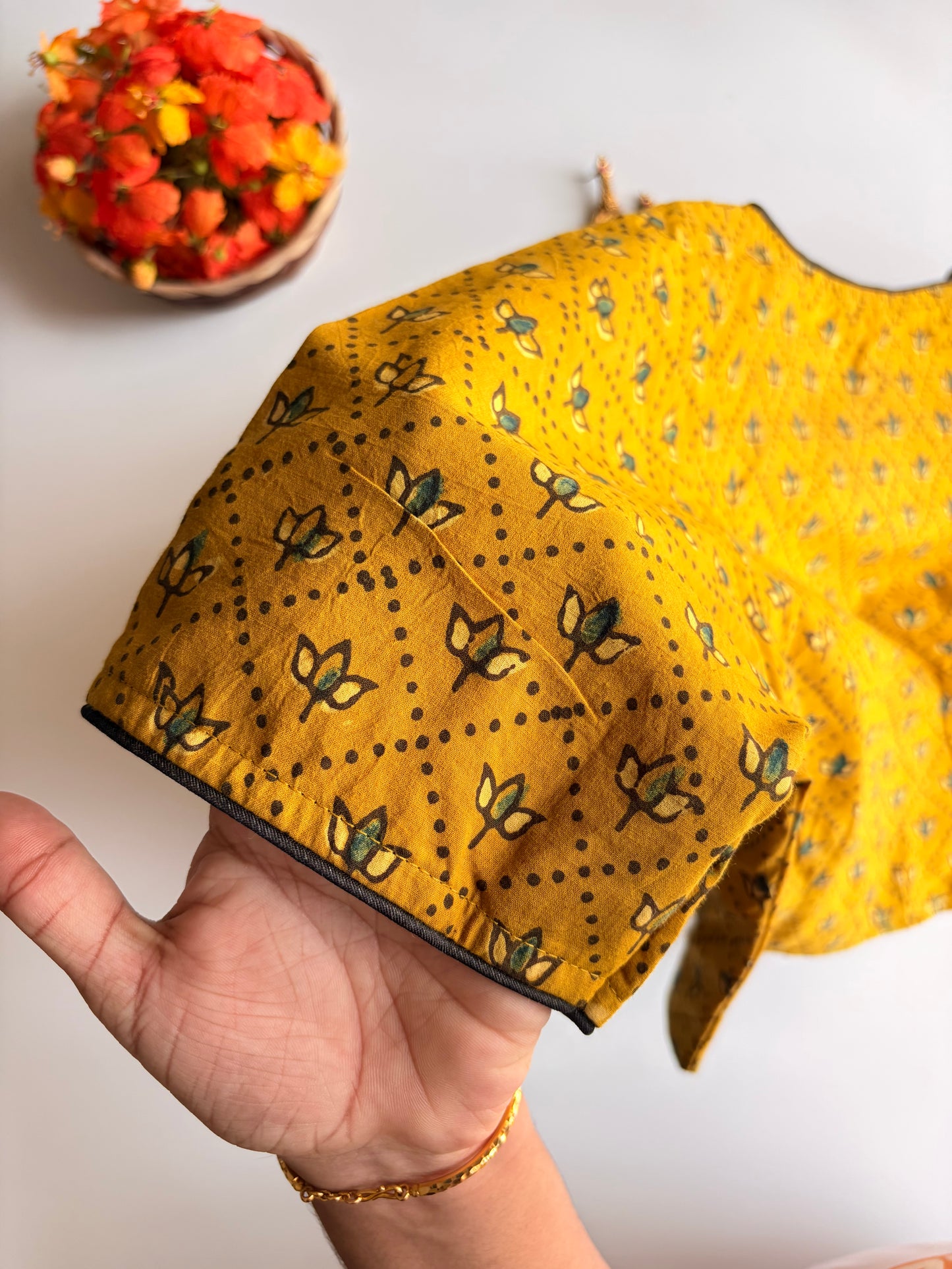 Yellow Ajrakh Blouse