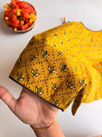 Yellow Ajrakh Blouse