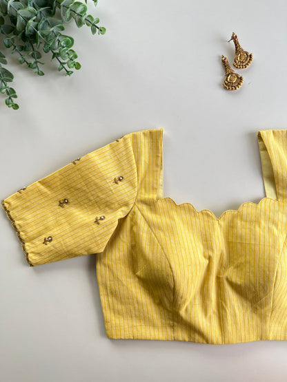 Pastel Yellow Handwork Blouse