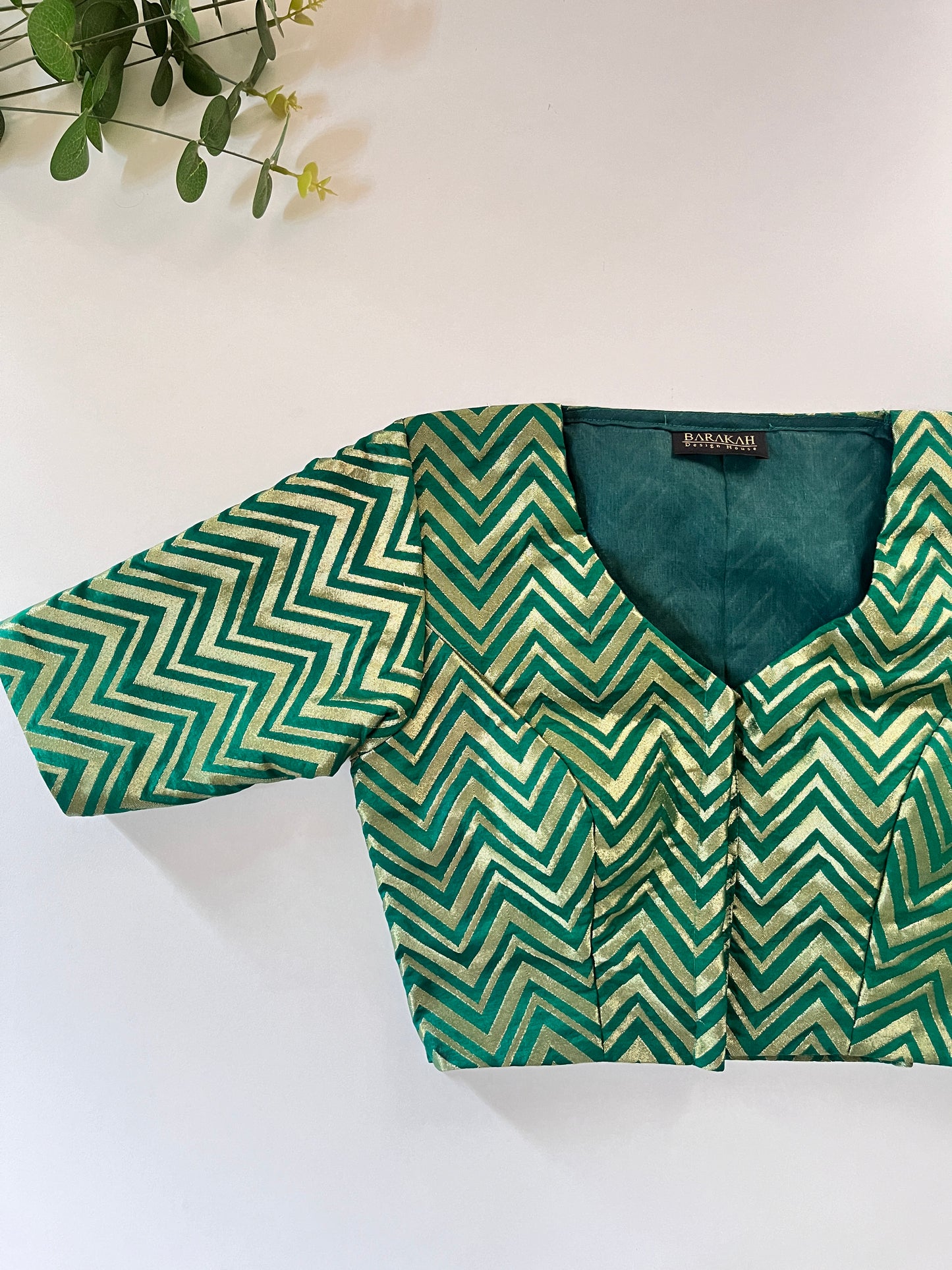 Dark Green Banaras Blouse