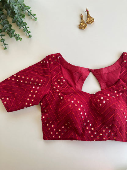Ruby Red Mirror Blouse