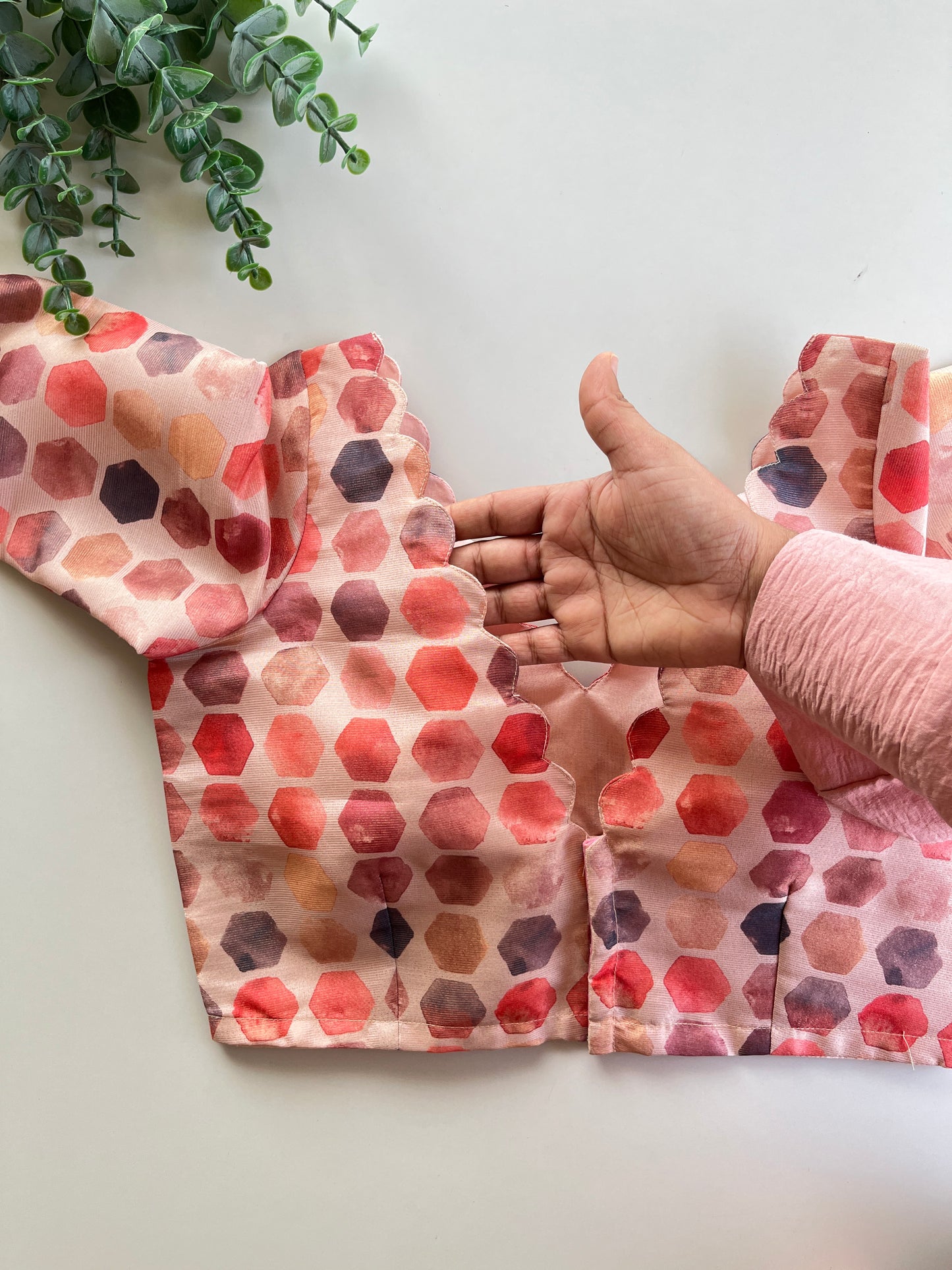 Peach Prism Scallop Blouse