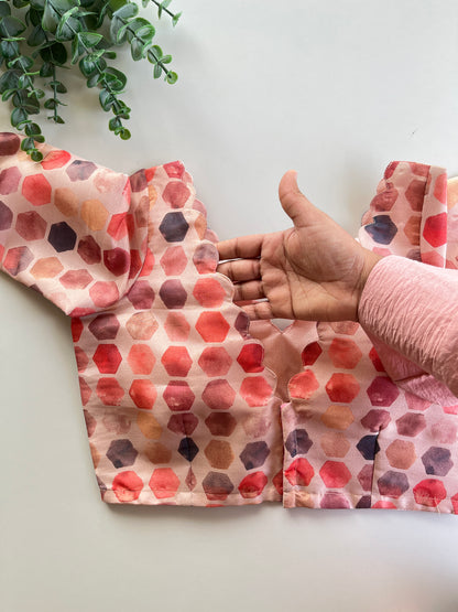 Peach Prism Scallop Blouse