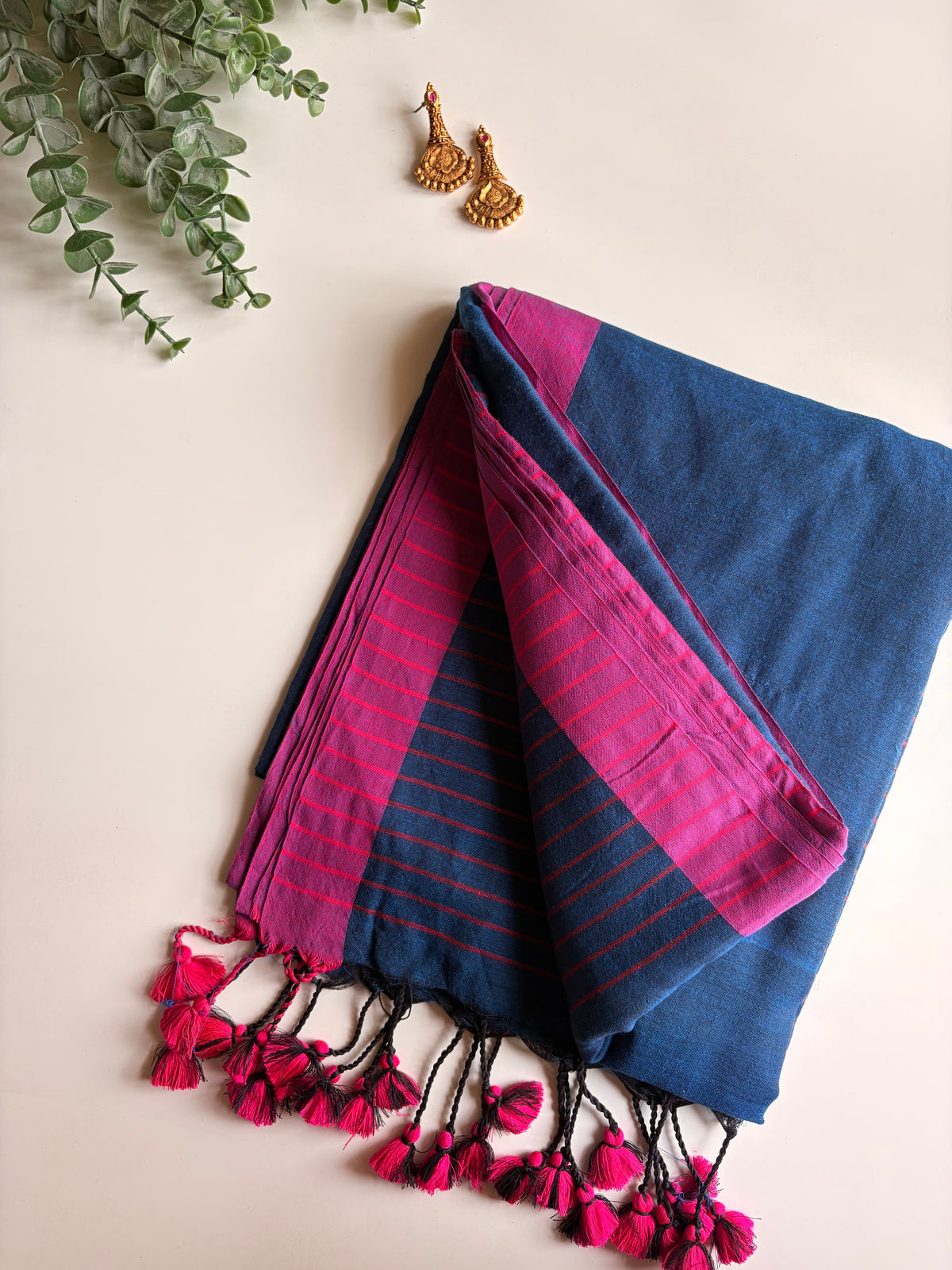 Blue Mul & Purple Handwork Blouse