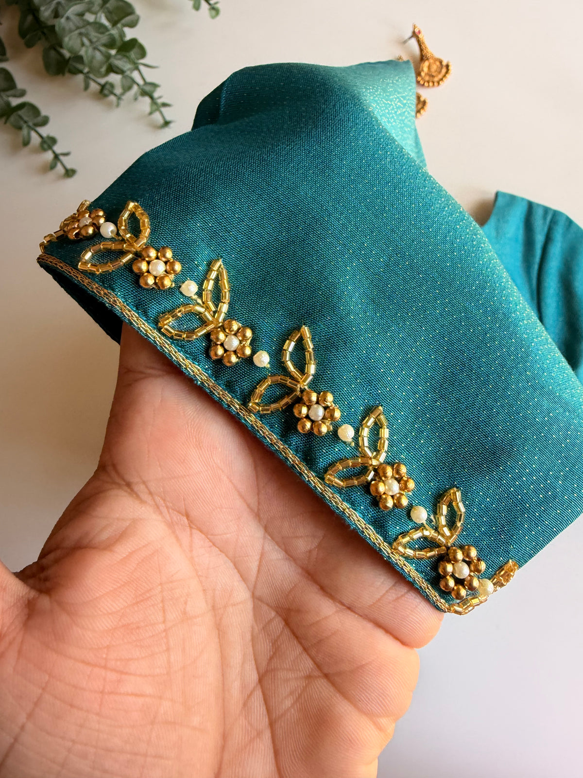 Rama Blue Handwork Blouse