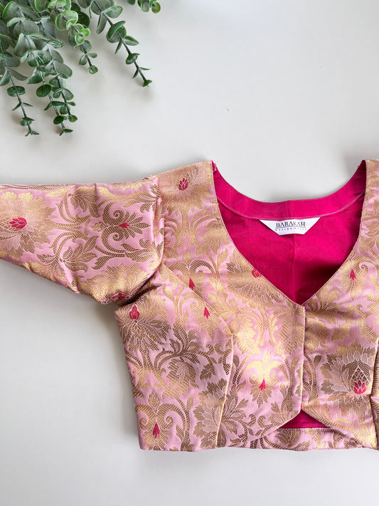 Pastel Pink Banaras Blouse