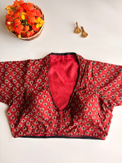 Red Ajrakh Blouse