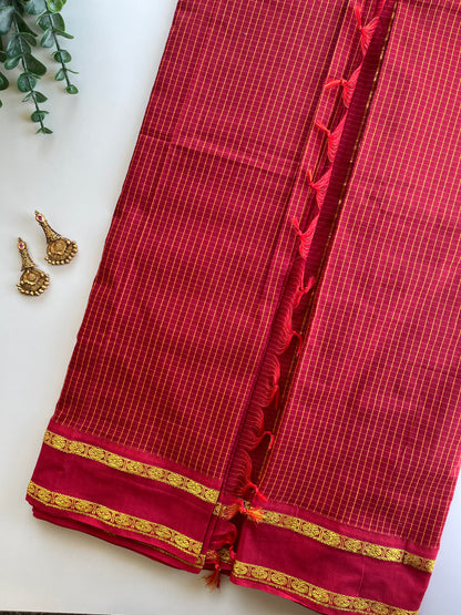 Kattam Saree in Maroon