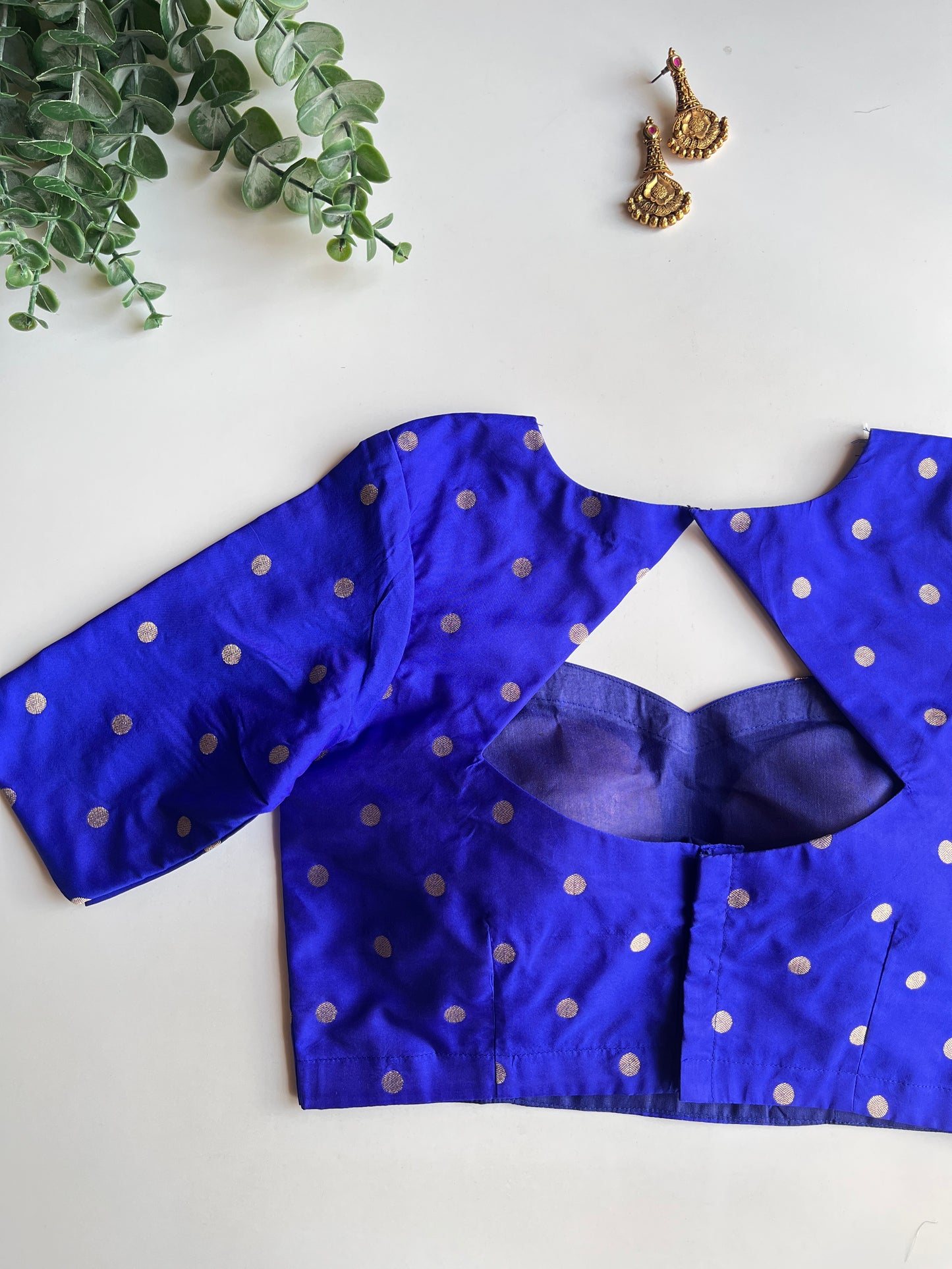 Royal Blue Polka Blouse