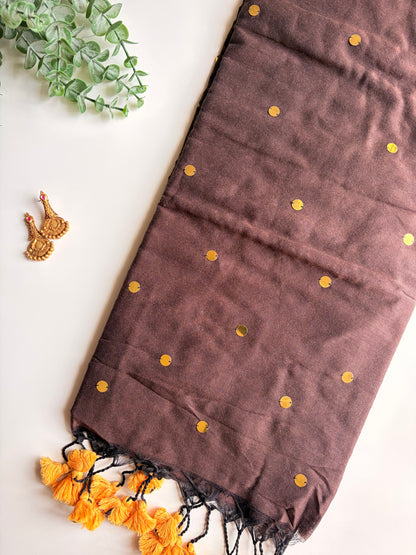 Brown Chumki Saree