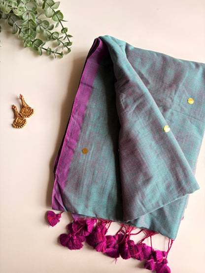 Powder Blue Chumki Saree