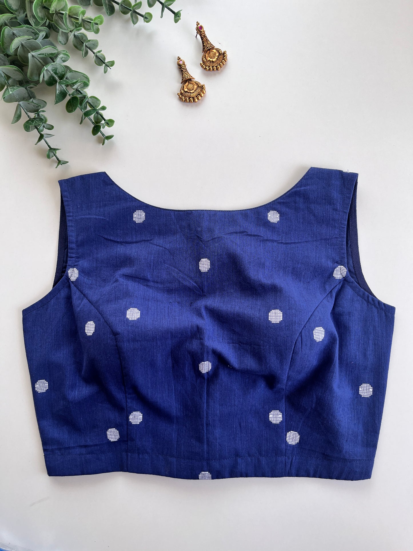 Indigo Cotton Blouse