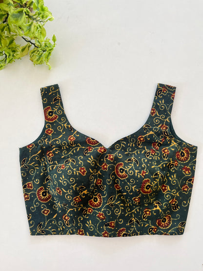 Green Ajrakh Blouse