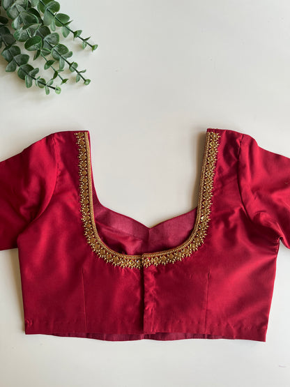 Cherry Red Handwork Blouse