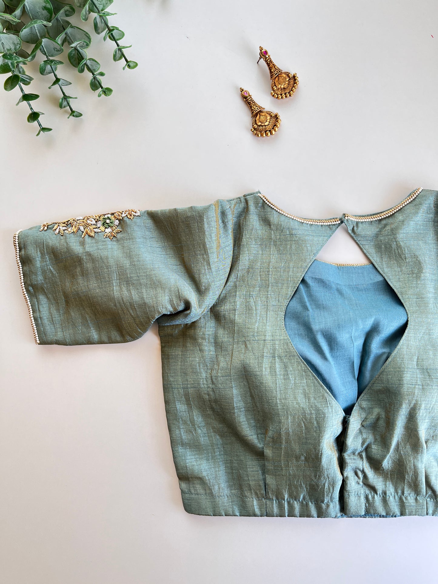 Turkish Blue Handworked Blouse