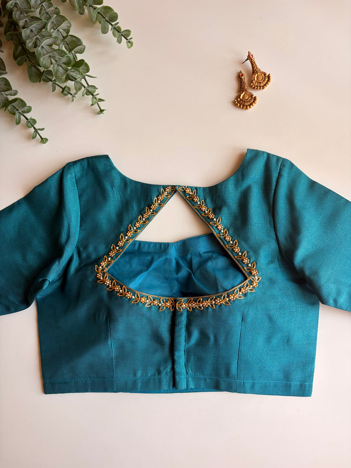 Rama Blue Handwork Blouse